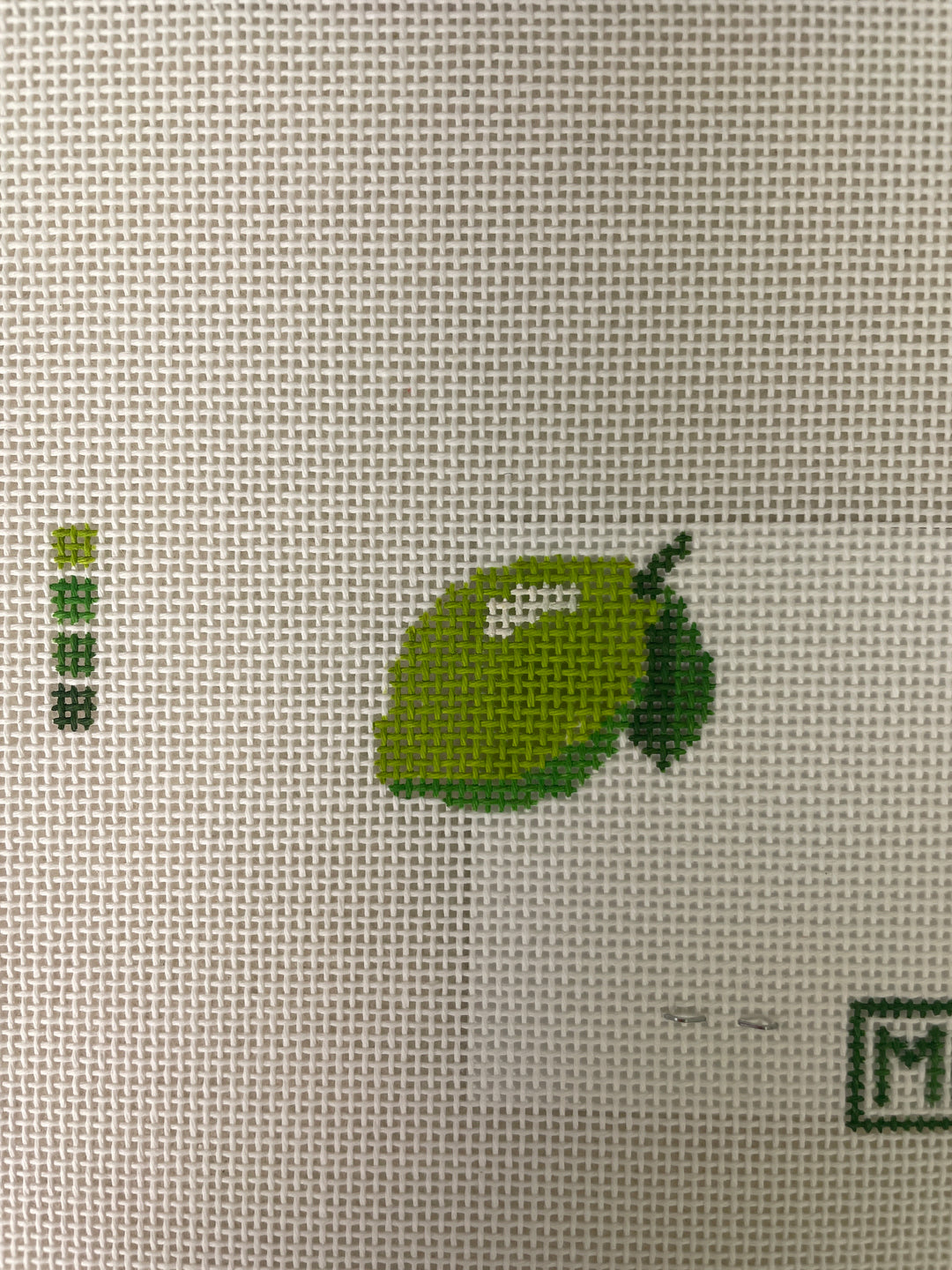 MF Needlepoint Lime Mini Bag Charm