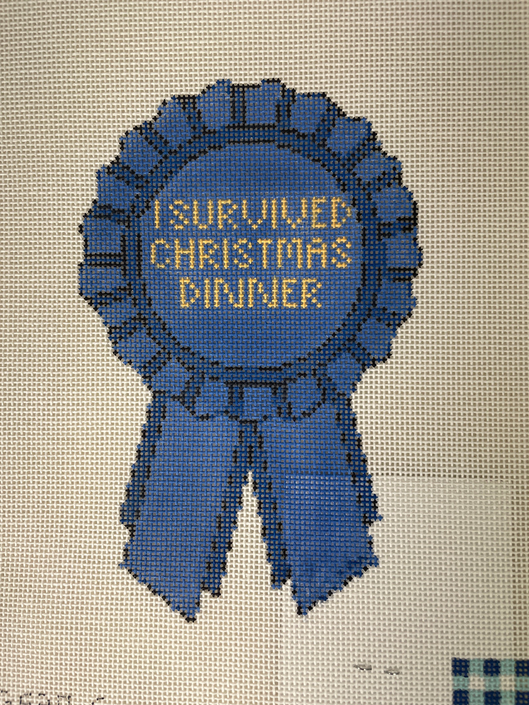 *The Gingham Stitchery- I Survived Christmas Dinner Ribbon