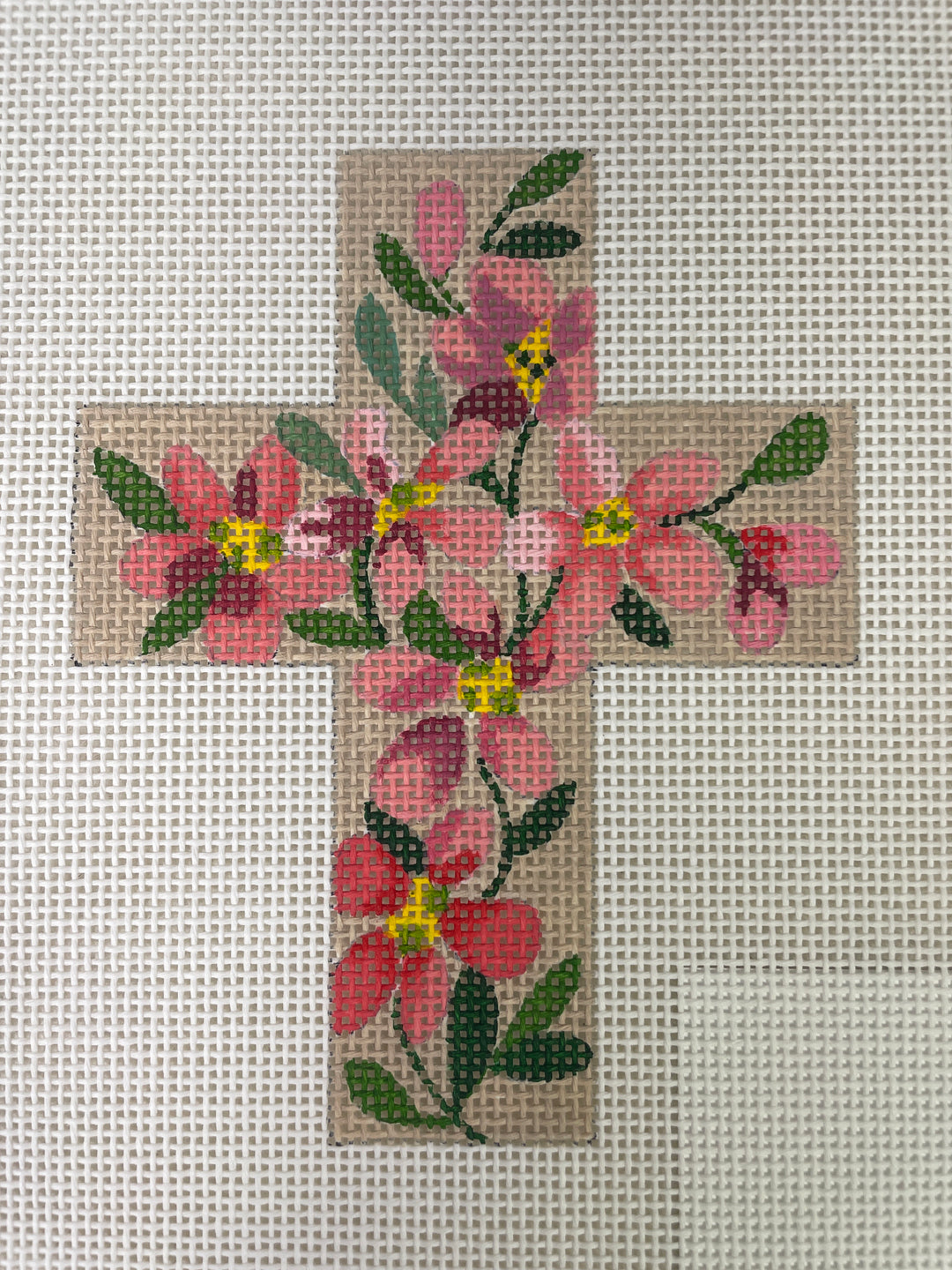 * Ann Wheat Pace 106K Pink Phlox on Tan Cross