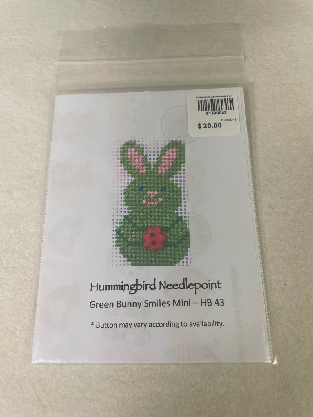 Hummingbird Needlepoint HB43 Green Bunny Smiles Mini