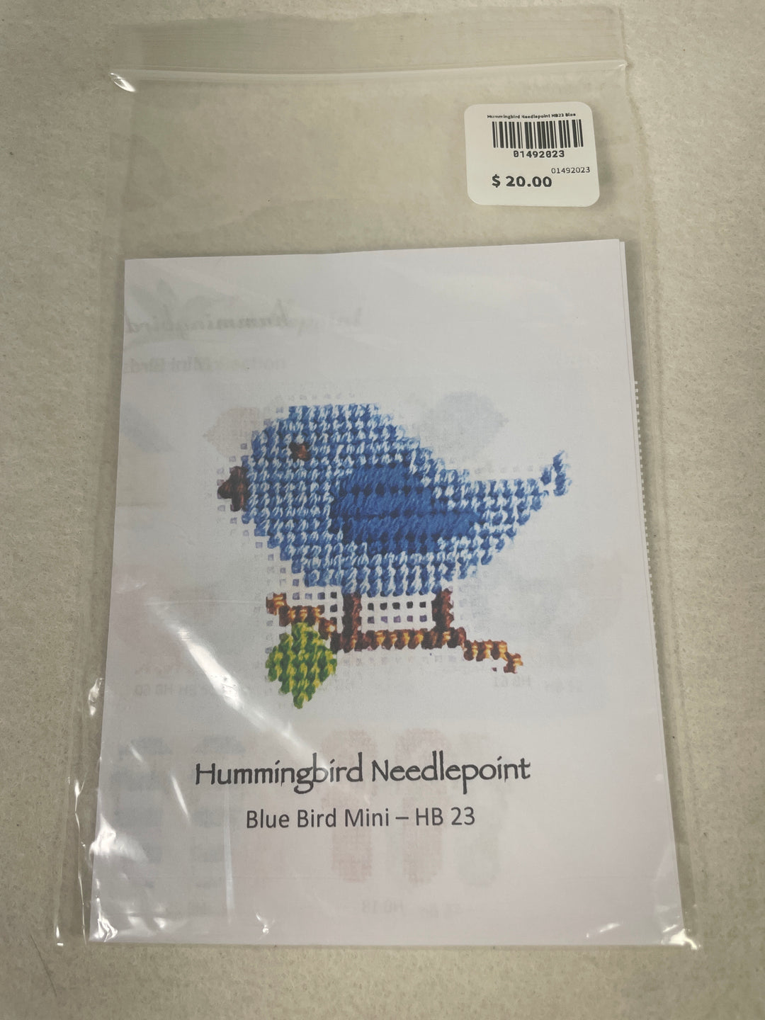 Hummingbird Needlepoint HB23 Blue Bird Mini