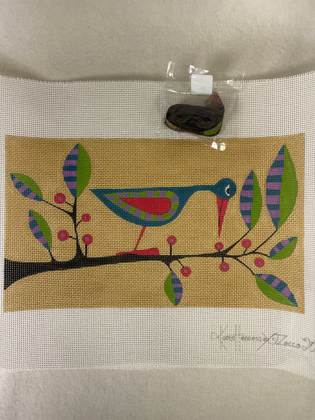 * Zecca ZE914 Teal Bird with Ribbon