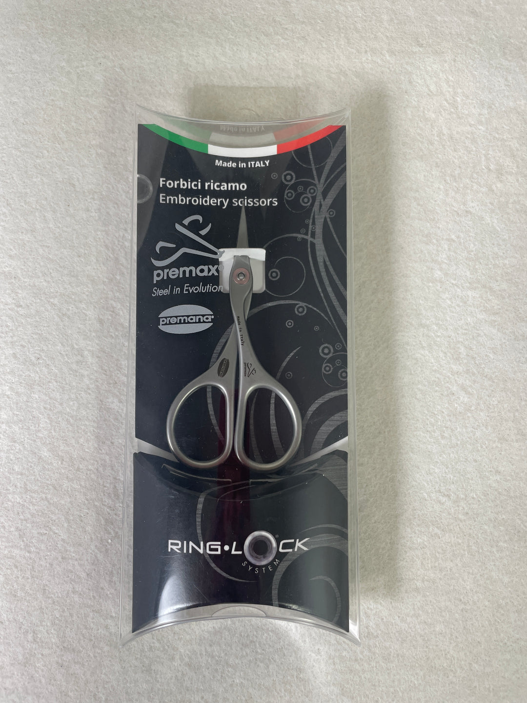 Premax X302C - 3 3/4 Embroidery Scissor Ringlock- curved