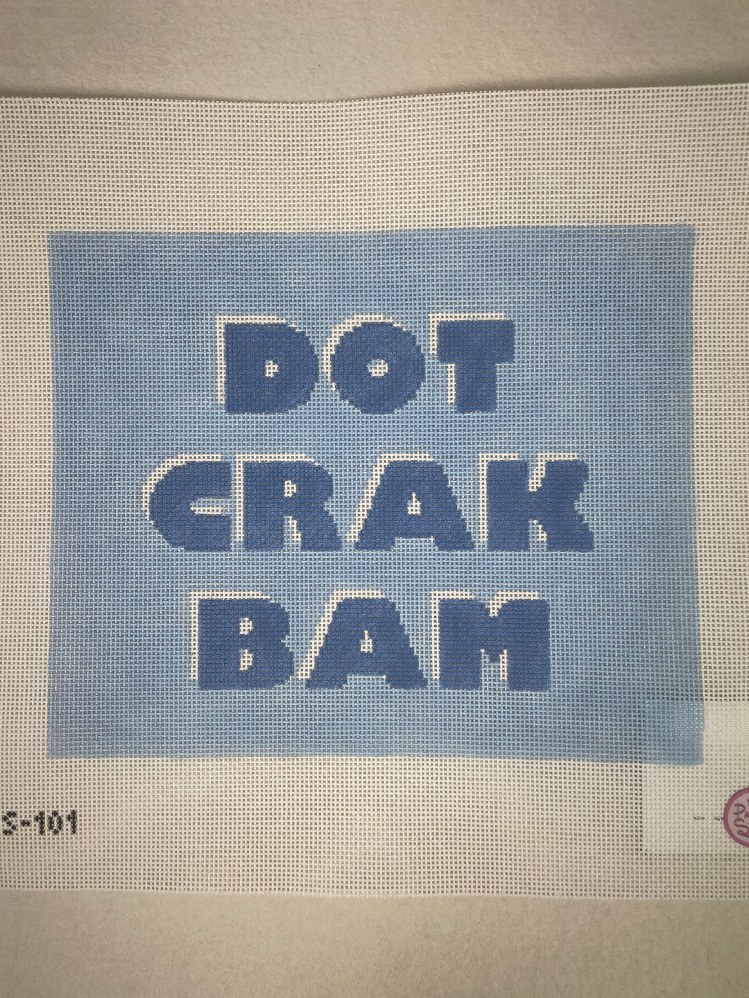 The Painted Stitch 101 Dot Crak Bam Tile Pouch- Blue