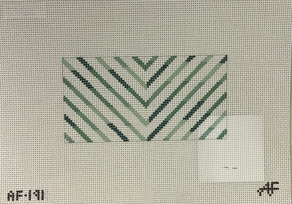 * Anne Fisher Needlepoint AF191 Green Chevron 3x6 insert