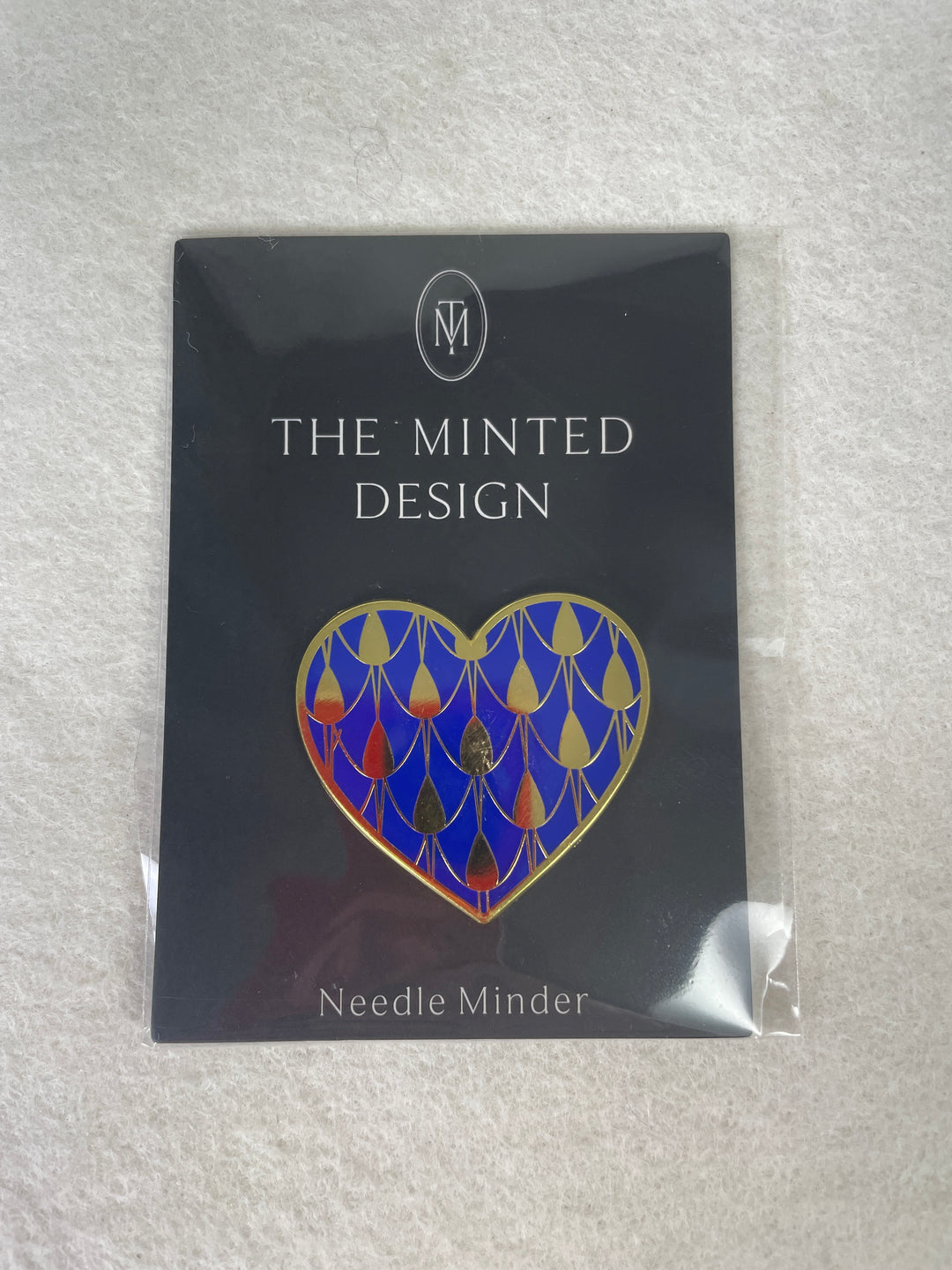 The Minted Design Designer Inspired Navy Heart Needle Minder
