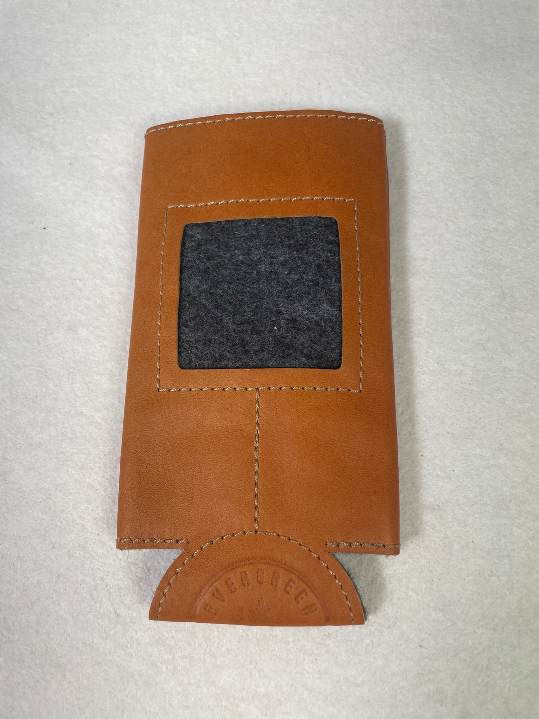 * Evergreen Self Finishing Leather Can Cozy for Needlepoint, Slim Can- Medium Brown