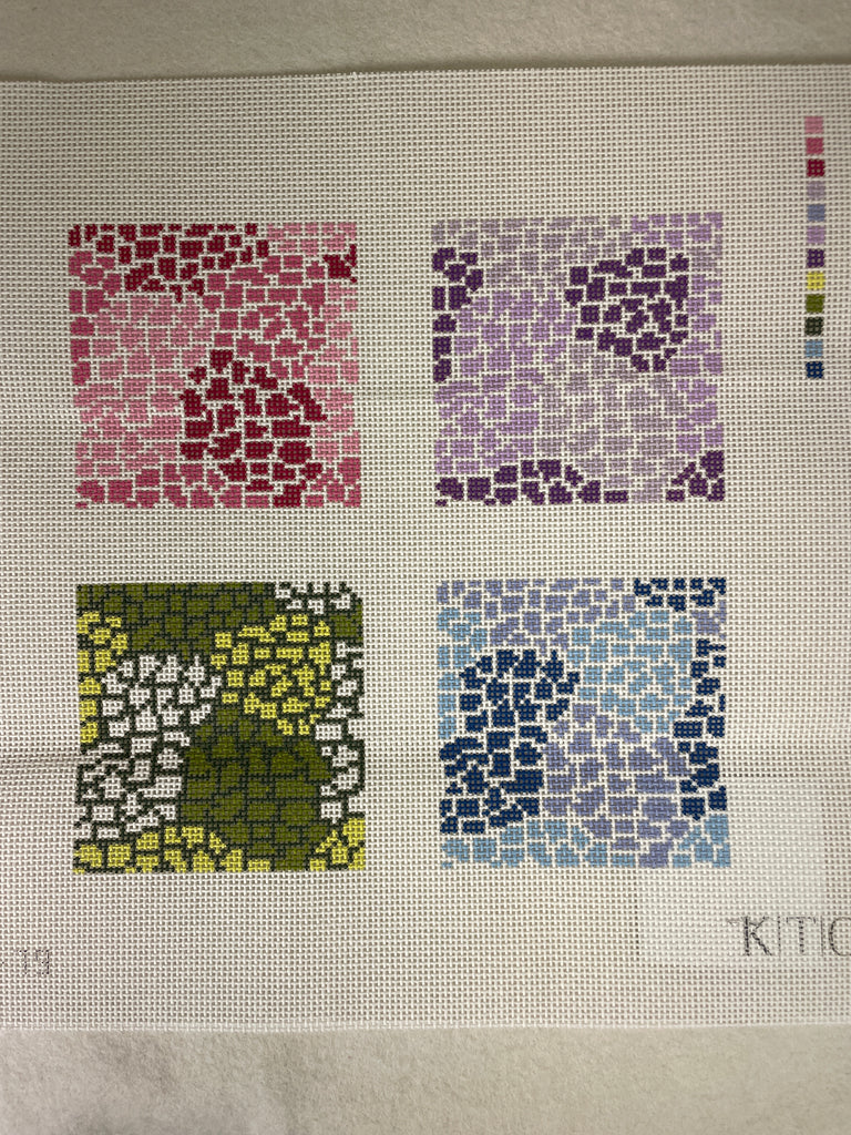 K.T.G. Needlepoint K79 Hydrangea Coasters