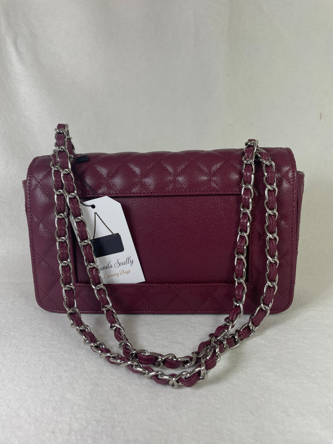 Funda Scully- The Efsun Luxury Leather Purse- Burgundy with Silver Hardware