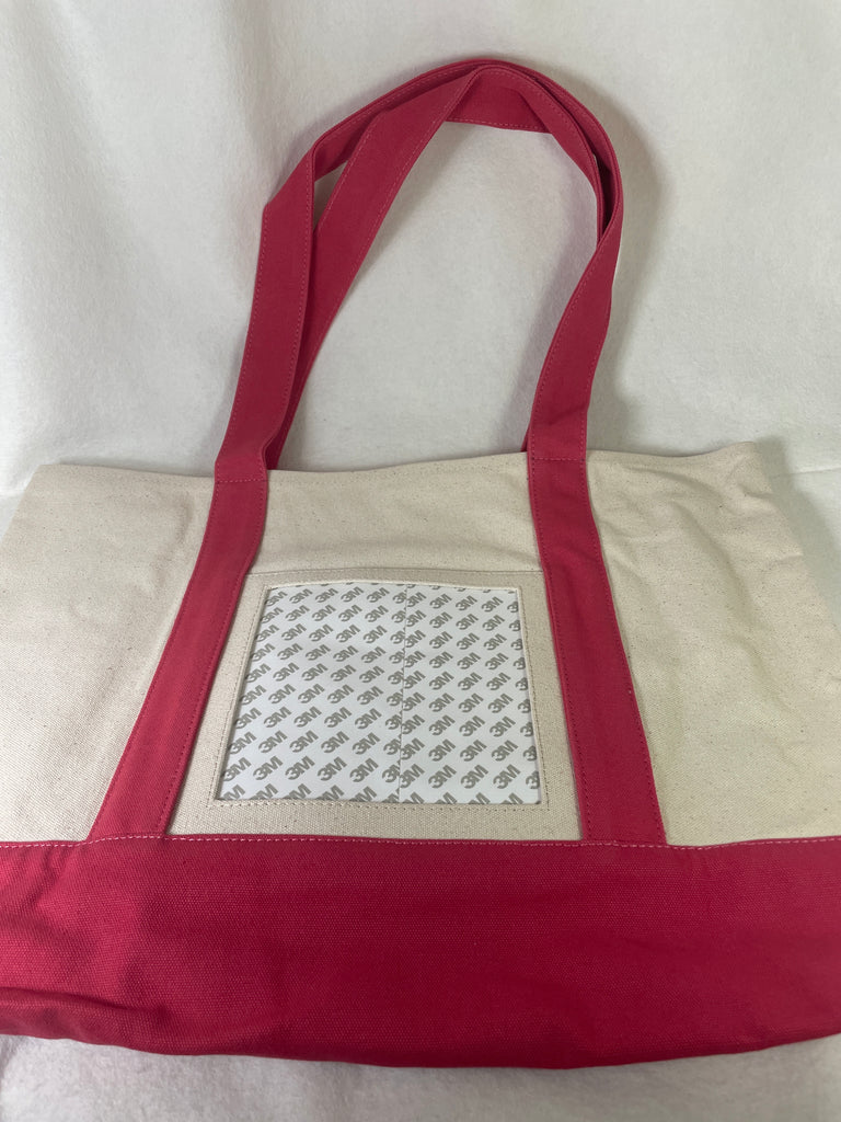 *Planet Earth Canvas Tote- 6x6 Opening / Pink