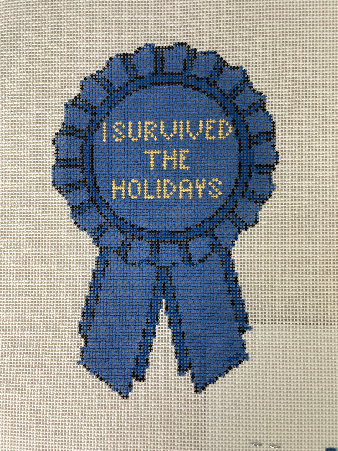 *The Gingham Stitchery- I Survived The Holidays Ribbon