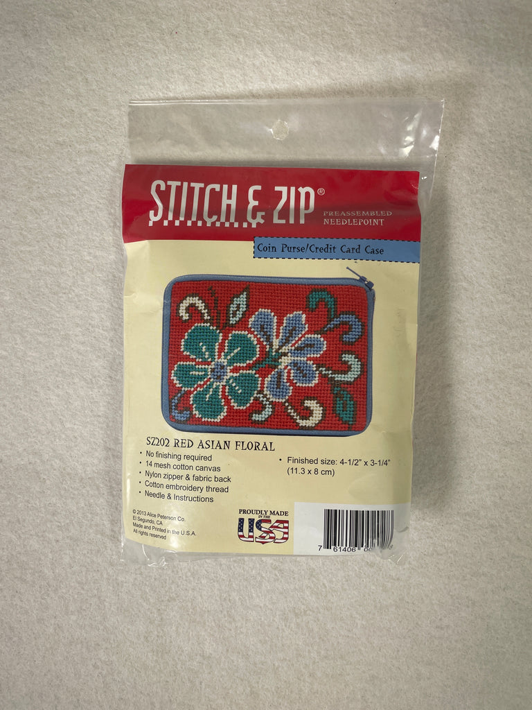 Alice Peterson SZ202 Red Asian Floral Coin Purse