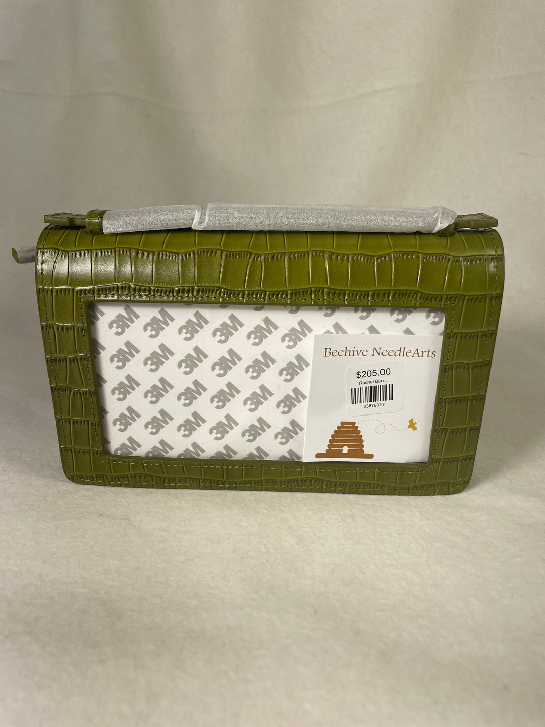Rachel Barri Designs Everyday Clutch- Green Crocodile + Silver Chain