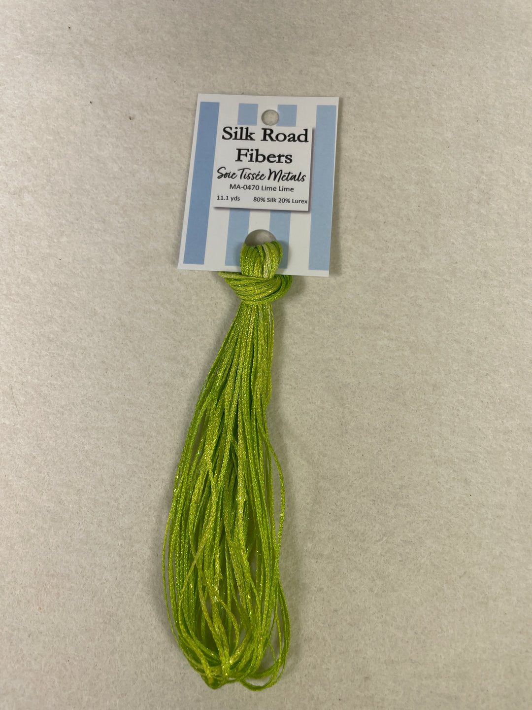 Silk Road Fibers Soie Tissee Metals - MA-0470 Lime-Lime