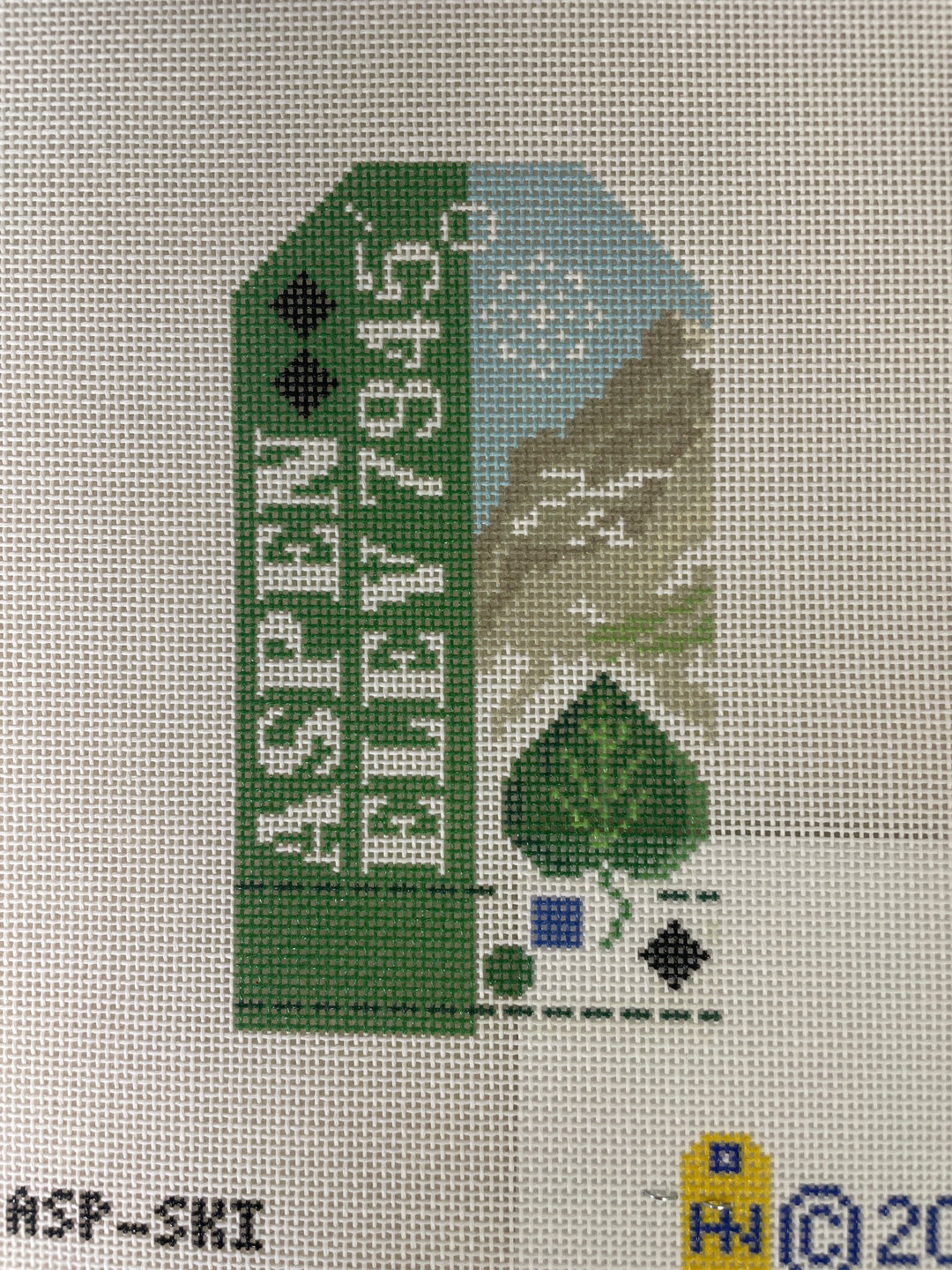 * Hedgehog Needlepoint ASP-Ski  Aspen Ski Pass
