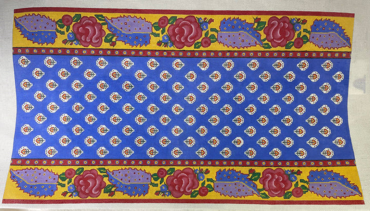 * SALE- L'Esprit de France HB603 Rose Border Sachel- Blue