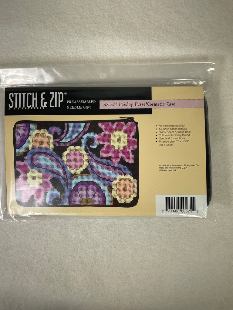 Alice Peterson Stitch and Zip SZ571 Paisley Cosmetic