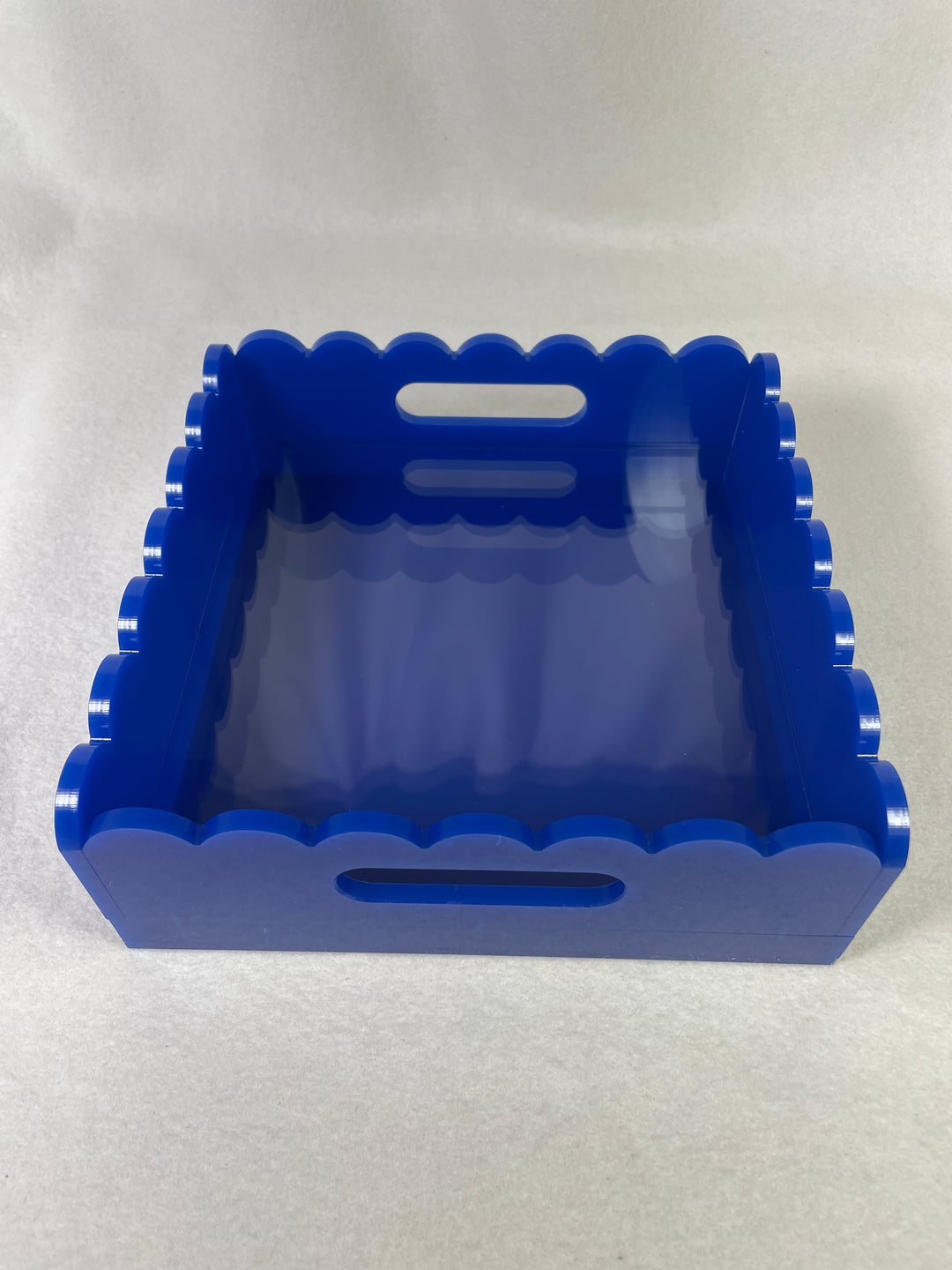 Penny Linn Designs Scallop Acrylic Trays-  8x8 Square - DARK BLUE