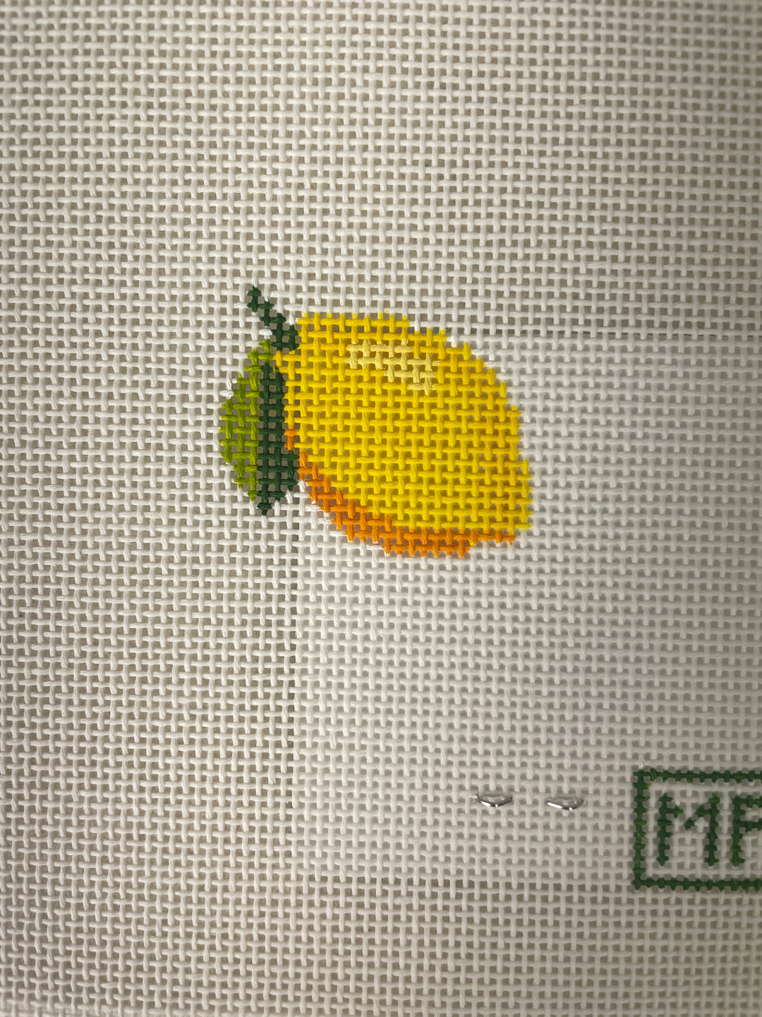 MF Needlepoint Lemon Mini Bag Charm