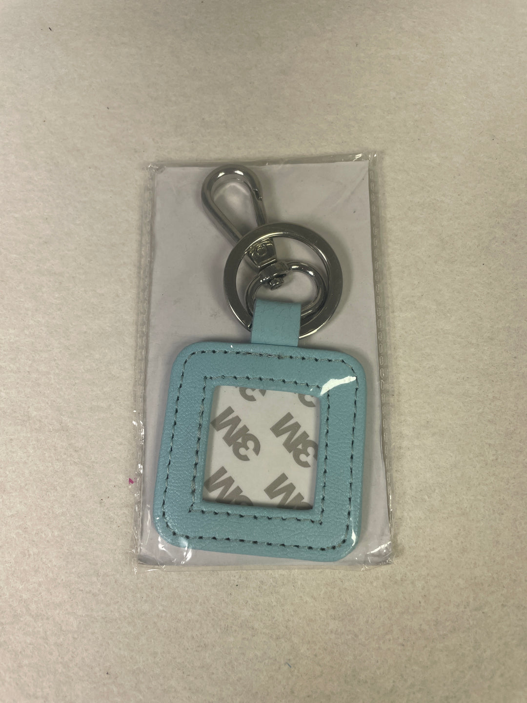 * Blue Waters Needlepoint Leather Key Fob- Aqua with Silver Hardware