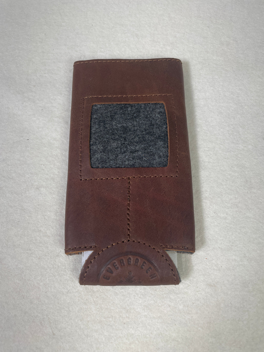 * Evergreen Self Finishing Leather Can Cozy for Needlepoint, Slim Can- Dark Brown