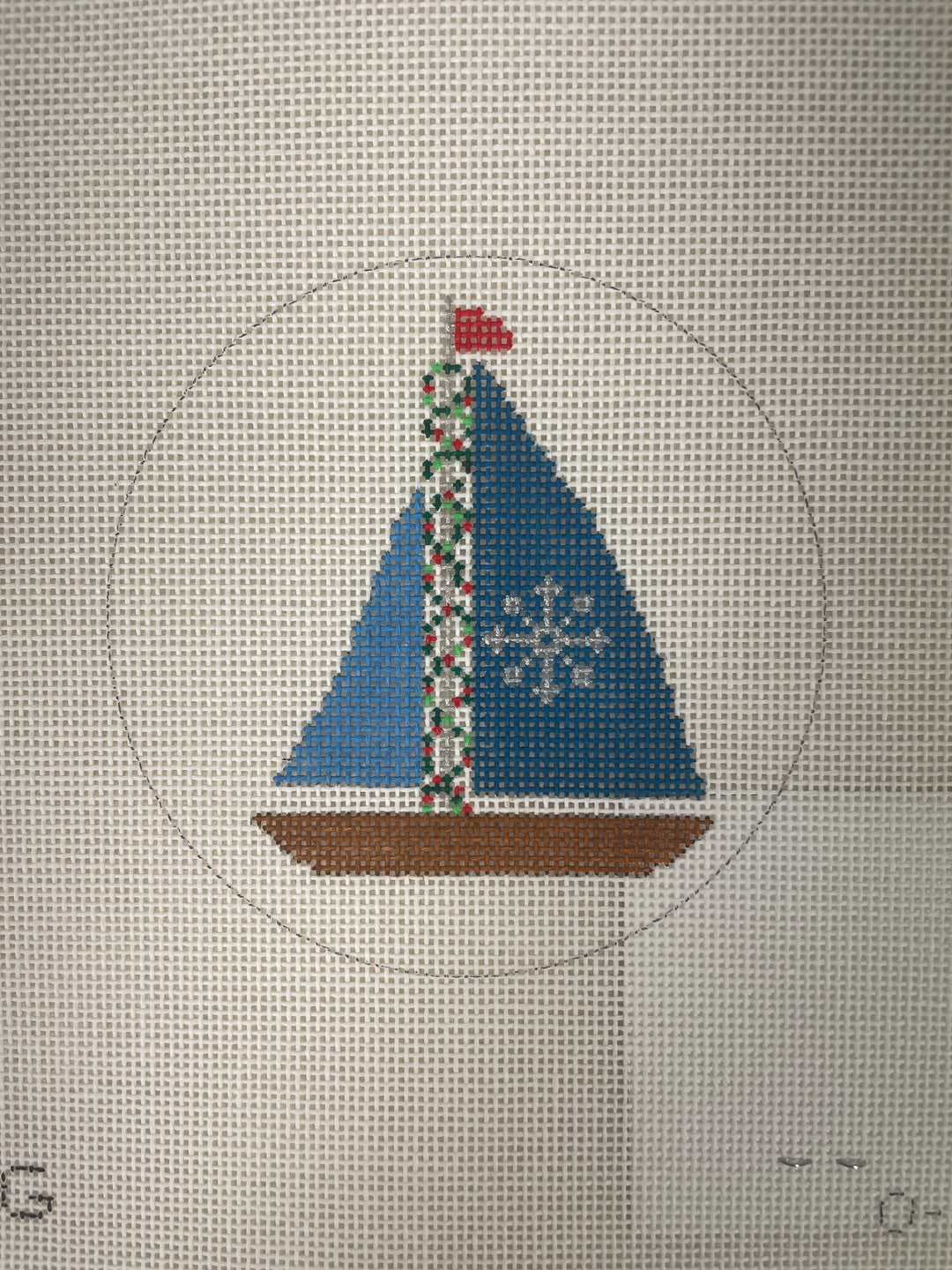*Vallerie Needlepoint Gallery/ O076 Christmas Sailboat