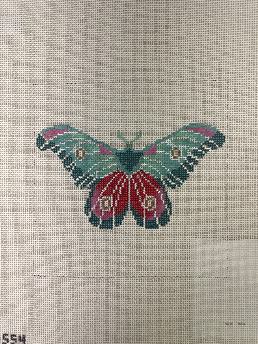 A Stitch in Time 554 Teal and Rose Butterfly