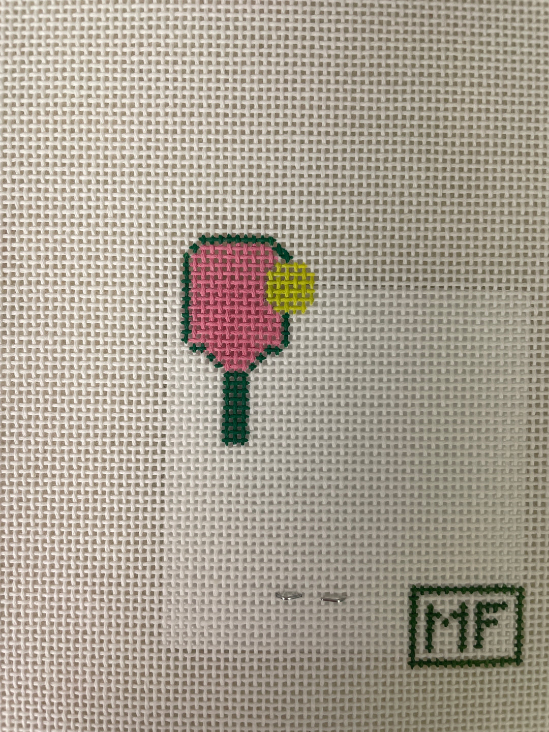MF Needlepoint Pickle Ball Mini Bag Charm