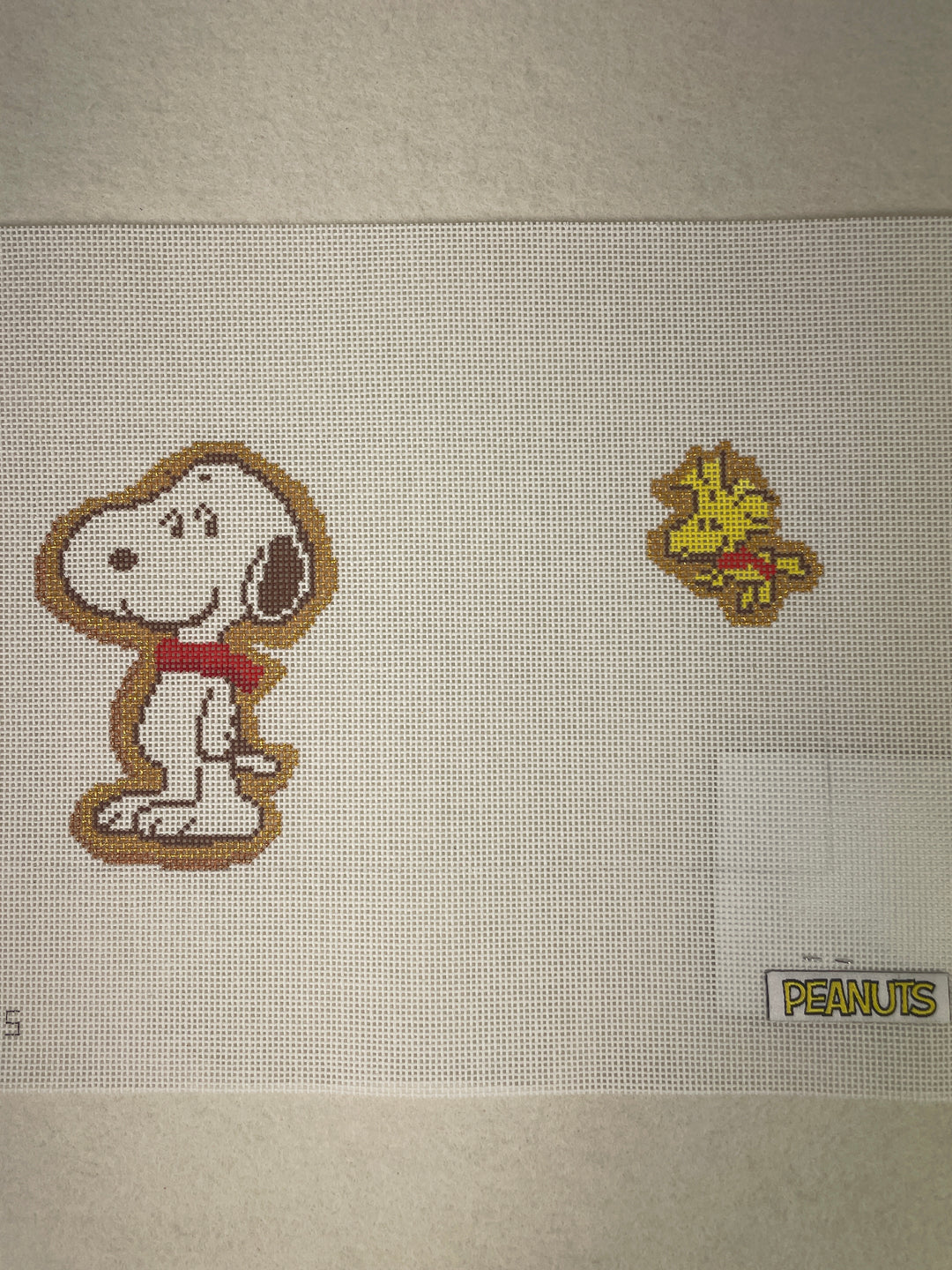 * Officially Needlepoint GING05 Gingerbread Snoopy and Woodstock Cookie Canvas