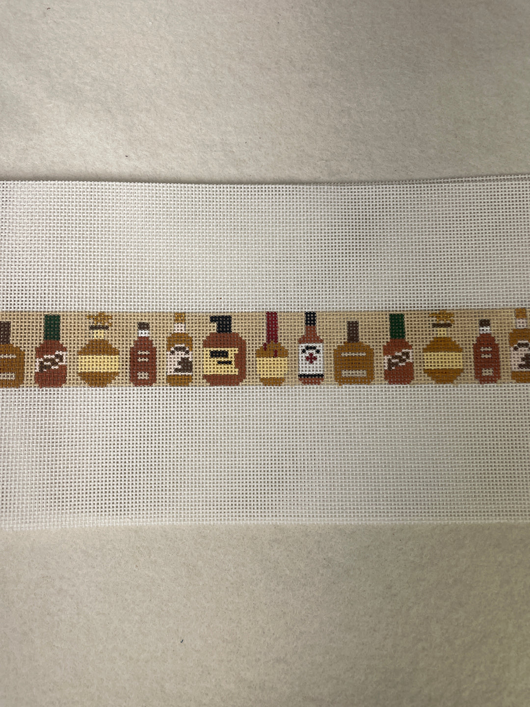 *Elm Tree Needlepoint Designs B423 Bourbon Bottles- Short Version- Room for Initials