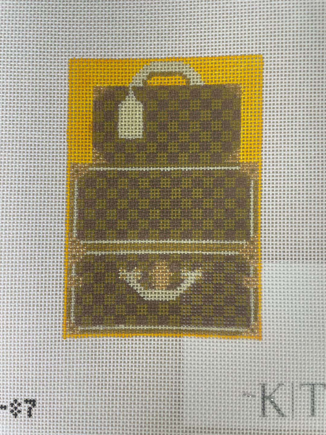 K.T.G. Needlepoint K87 Travel Trunks- Brown Check