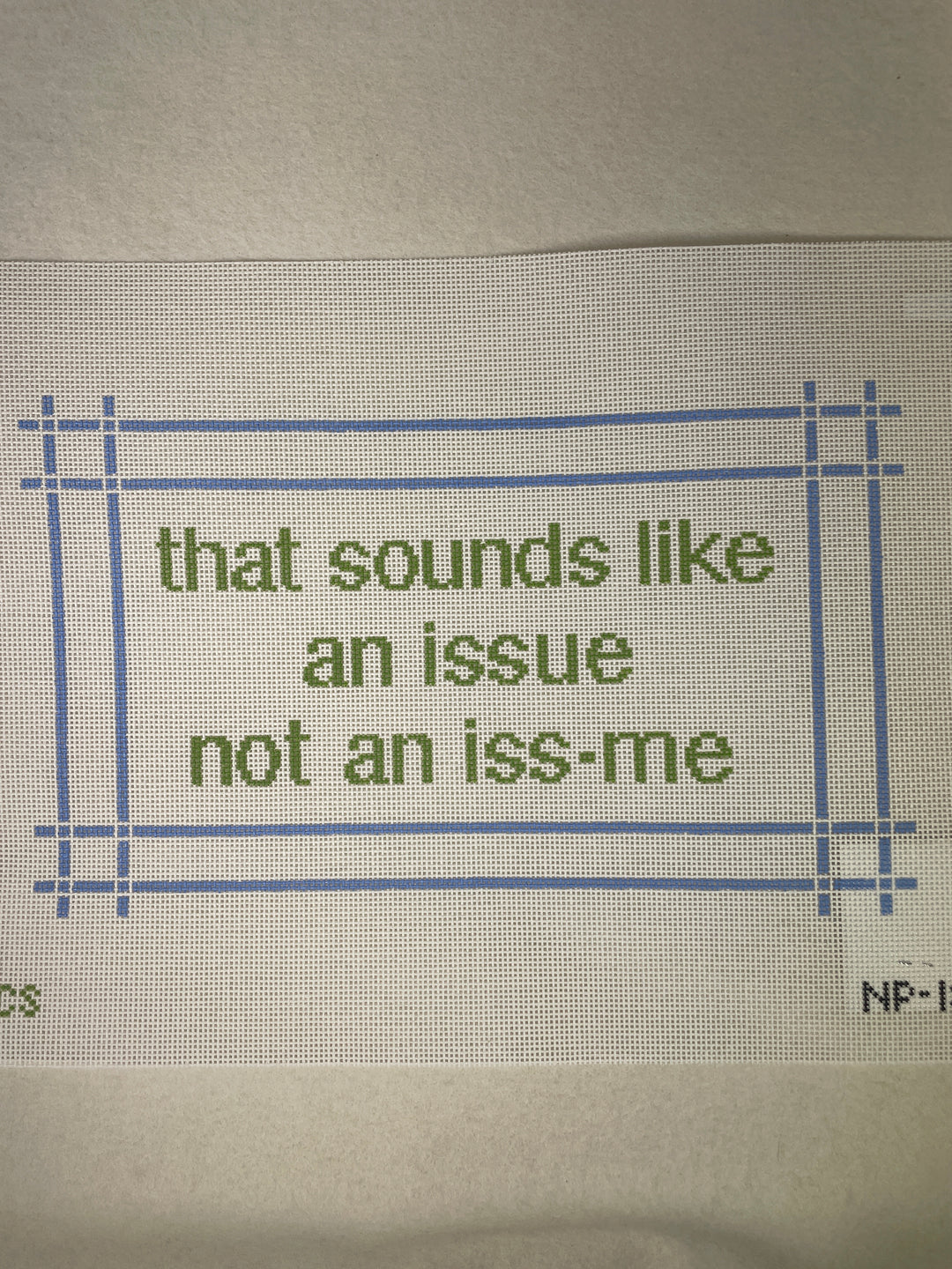 * Elizabeth Crane Swartz Design NPISME "that sounds like an issue no as iss-me"