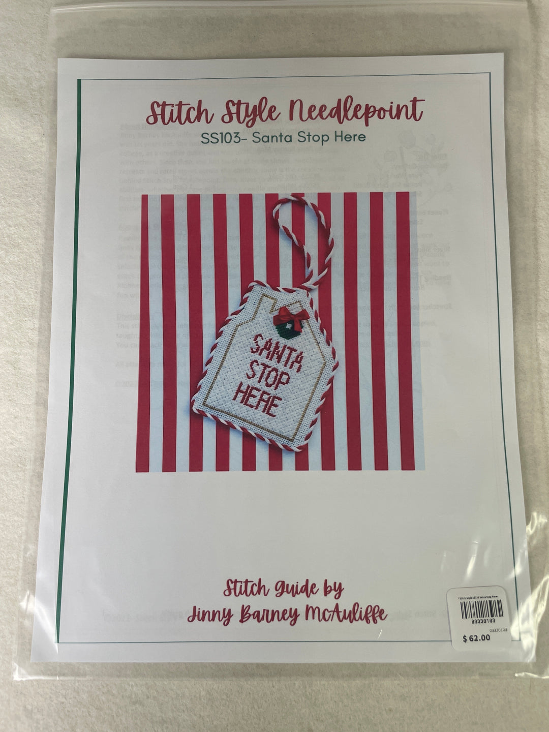 * Stitch Style SS103 Santa Stop Here- Stitch Guide by Jinny McAuliffe