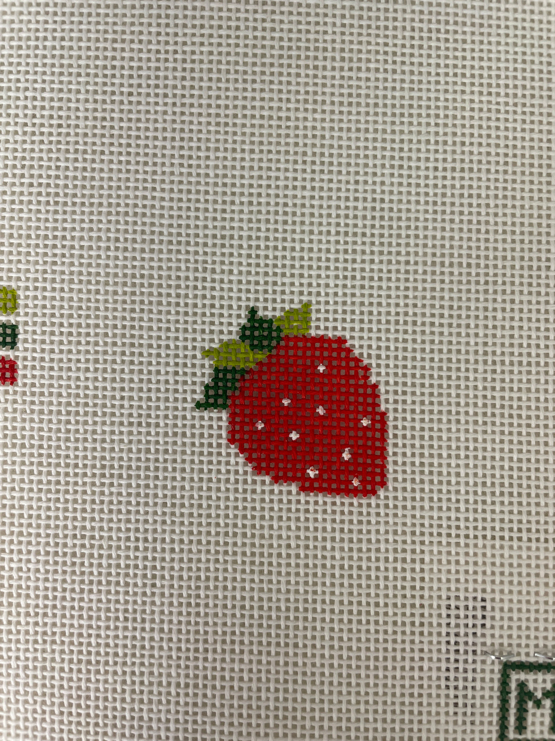 MF Needlepoint Strawberry Mini Bag Charm