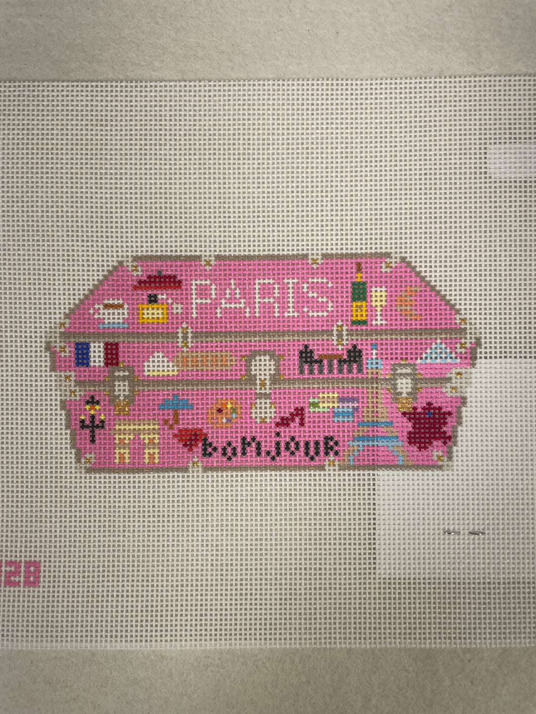 Jennifer Hall Needlepoint 028 Trunk Series- Paris