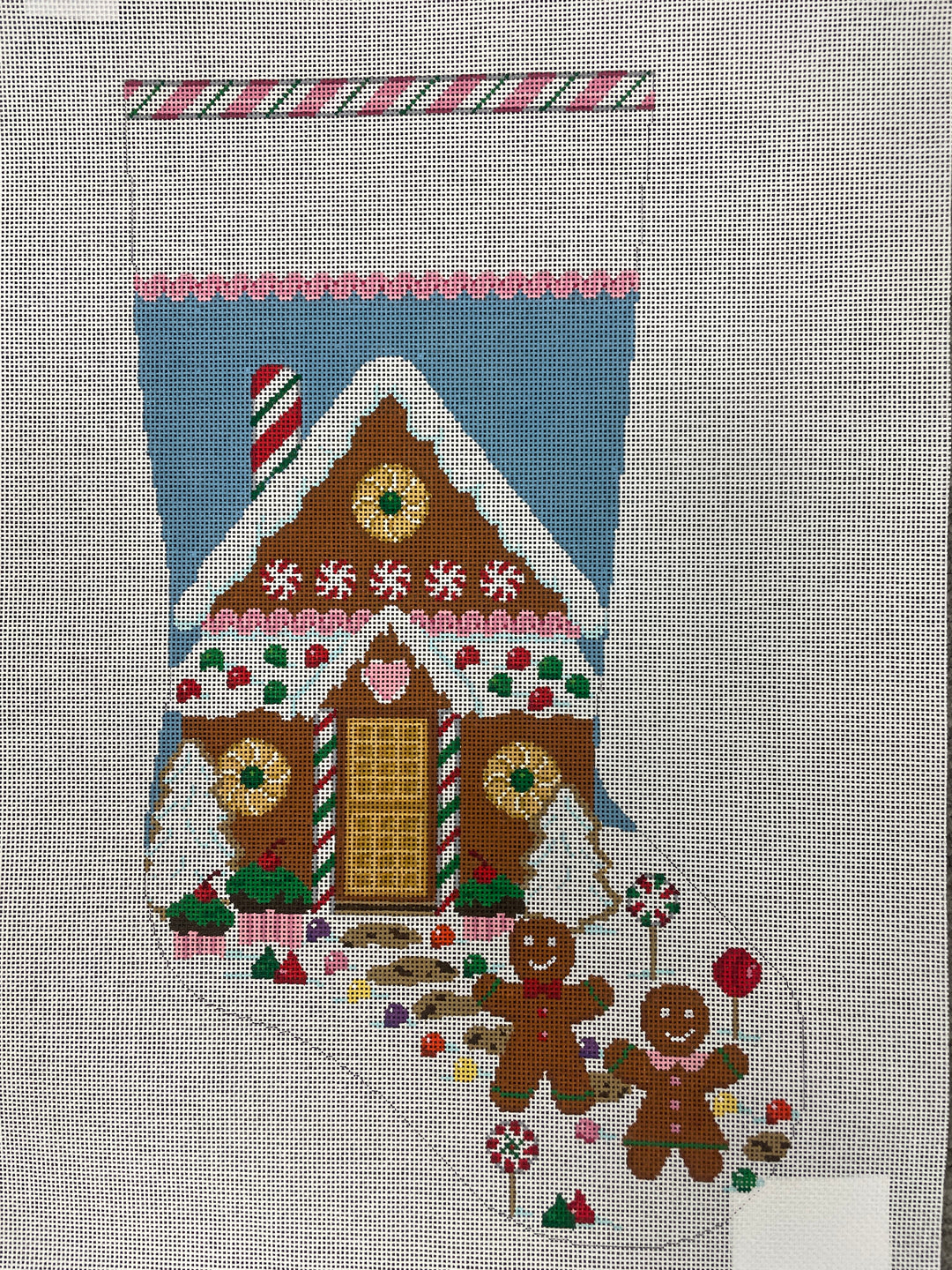 Susan Roberts Needlepoint 3224 Gingerbread House Stocking- 13 mesh