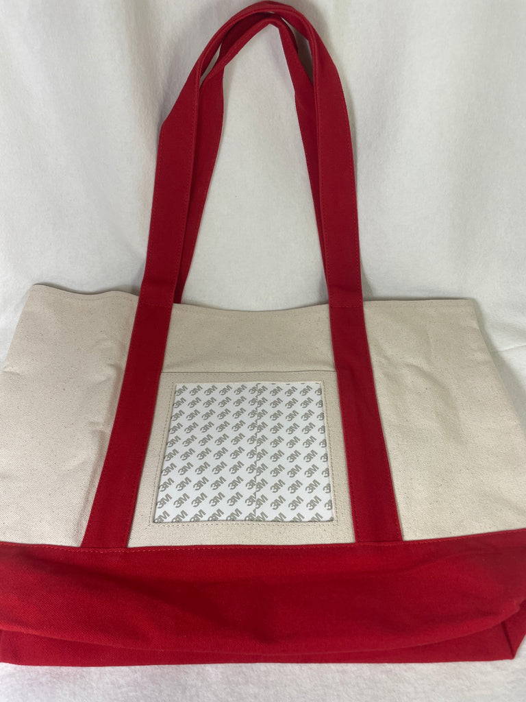 *Planet Earth Canvas Tote- 6x6 Opening / Red