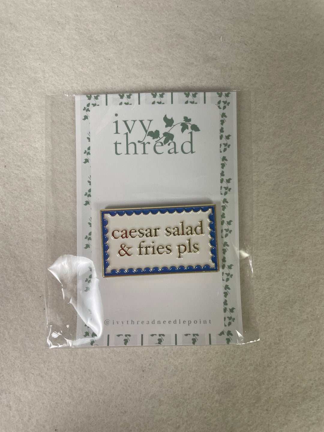 Ivy Thread Needlepoint Ceasar Salad and Fries Needleminder