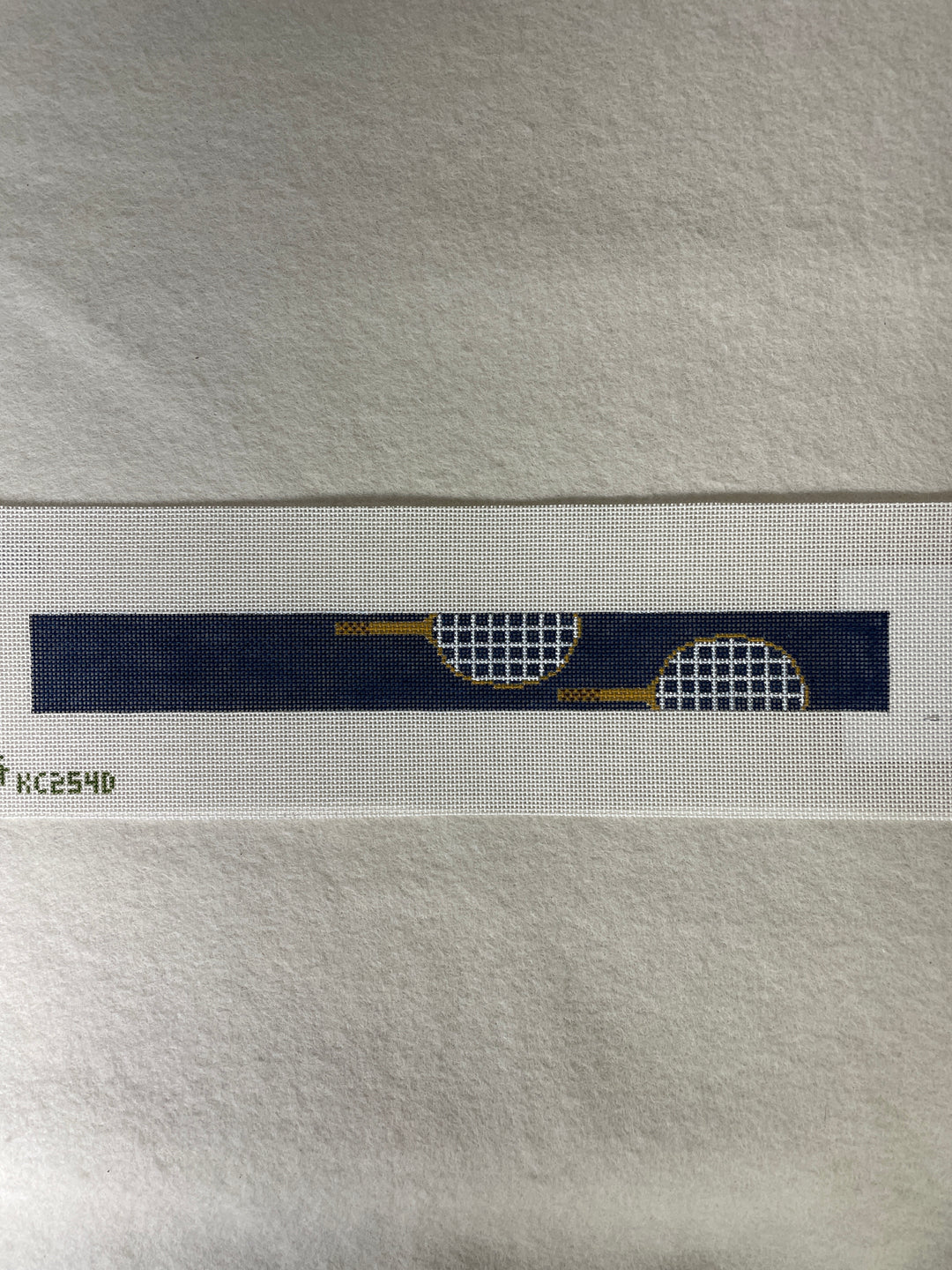 *Elm Tree Needlepoint Designs KC2540D Tennis Rackets- Navy Loop Key Chain