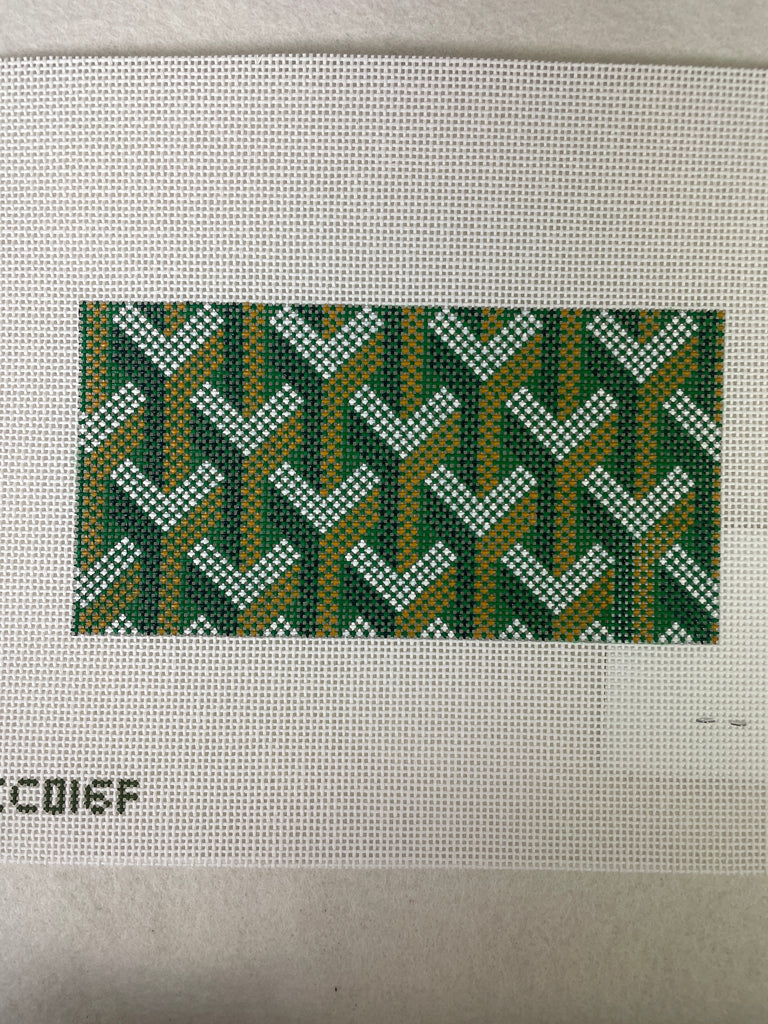 *Elm Tree Needlepoint Designs XEC016F Everyday Clutch Goyard Insert- Green