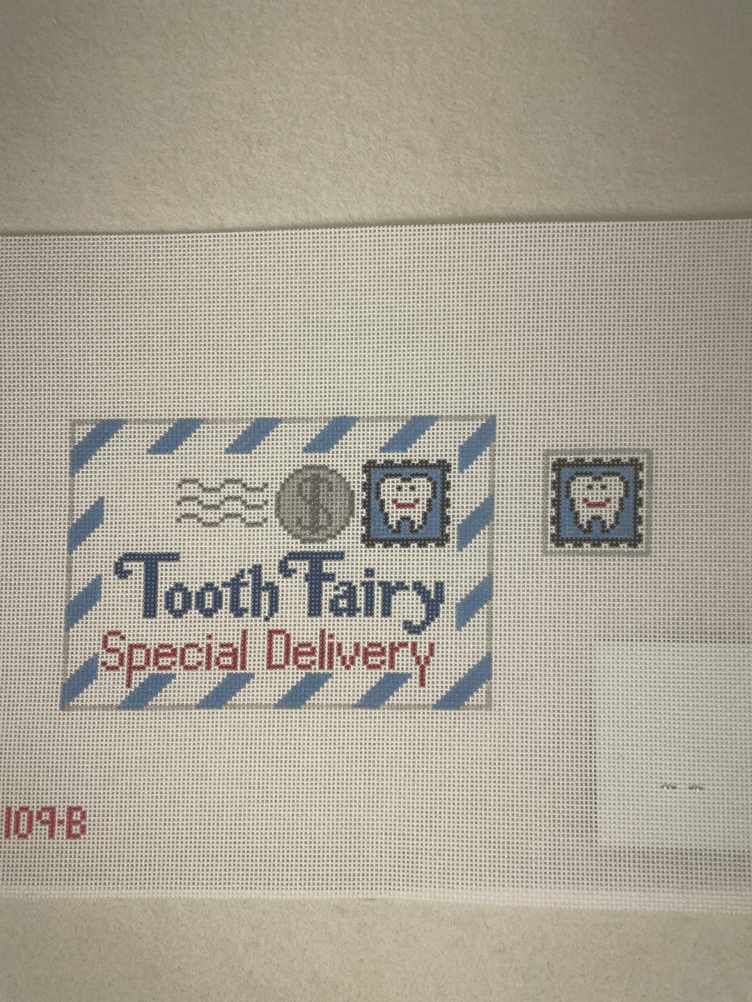 *Rachel Donley Needlepoint RD109B Tooth Fairy Letter - Blue