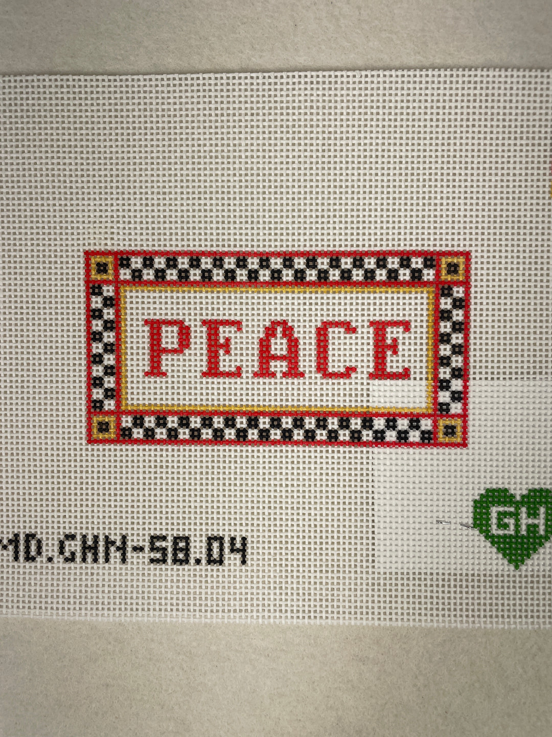 Mopsey Designs/ Green Heart Needlepoint 5804 Checkered Peace