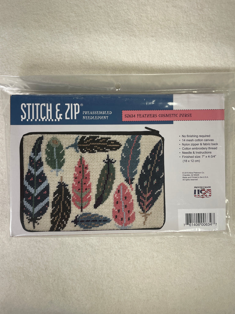 Alice Peterson Stitch and Zip SZ634 Feathers Cosmetic