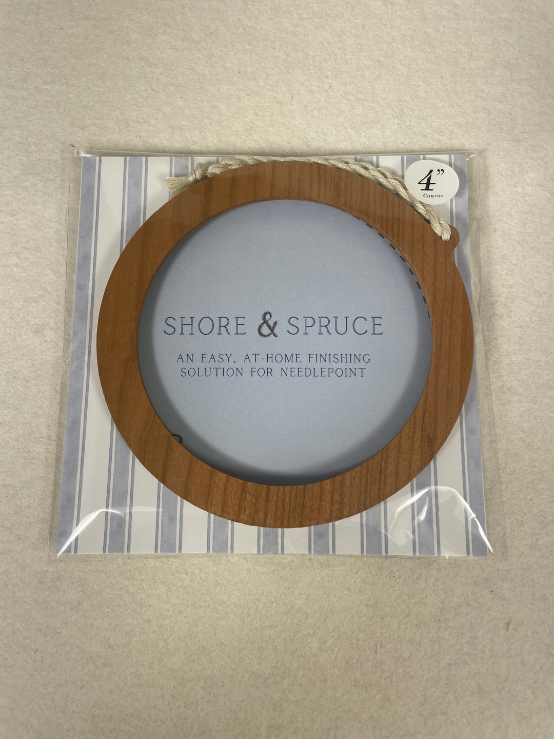 Shore and Spruce Self Finishing 4 inch Round Ornament- tan hanger