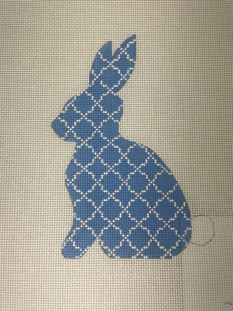 * Kelly Clark Needlepoint KEA62 Blue Quatrefoil Standing