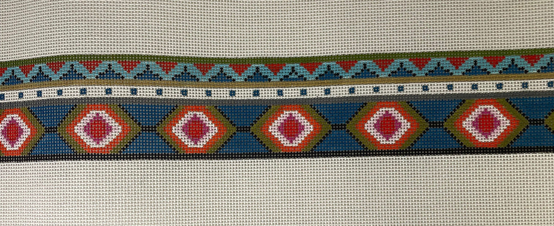 * Color of Praise - HB805 Turquoise and Red Geometric Wide Purse Strap