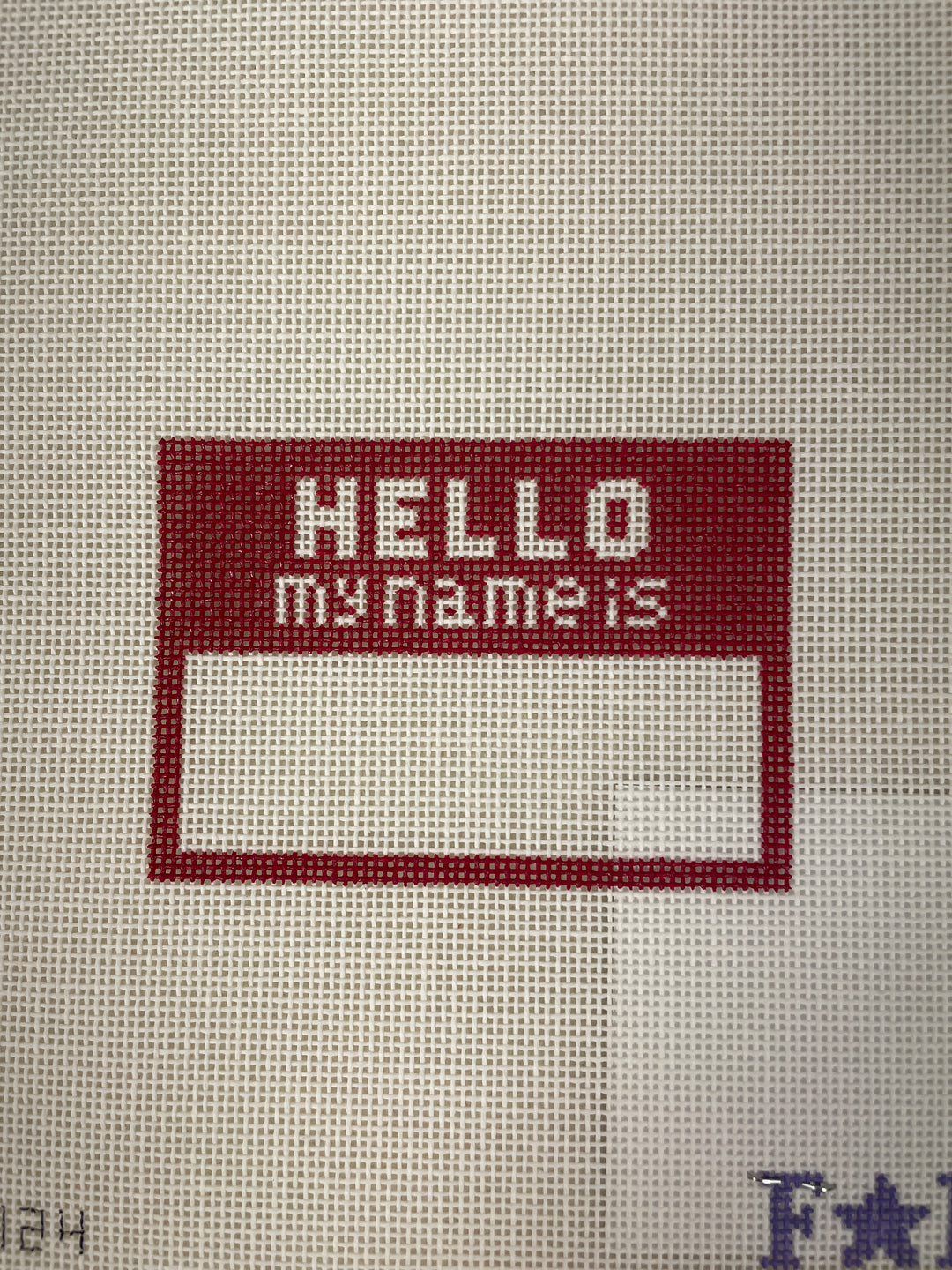 Friday Night Needlepoint FNN24 Hello My Name Is..