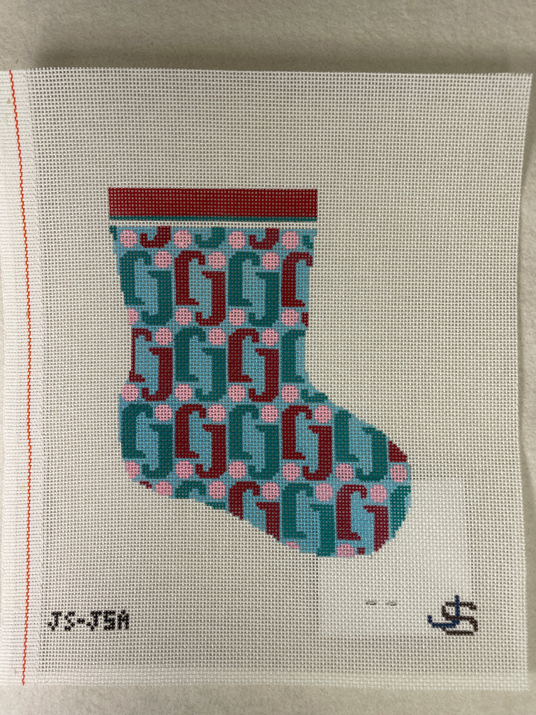 * Jeni Sandberg JSH5A 'J' Letter Mini Christmas Stocking Ornament