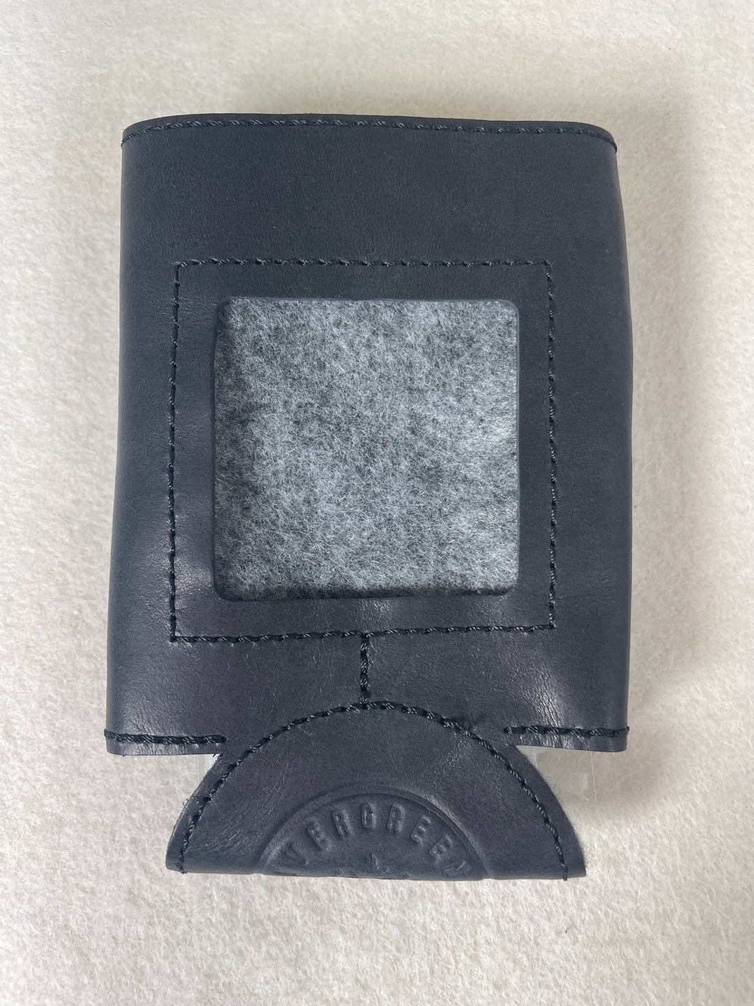 * Evergreen Self Finishing Leather Can Cozy for Needlepoint, Standard Can- Black