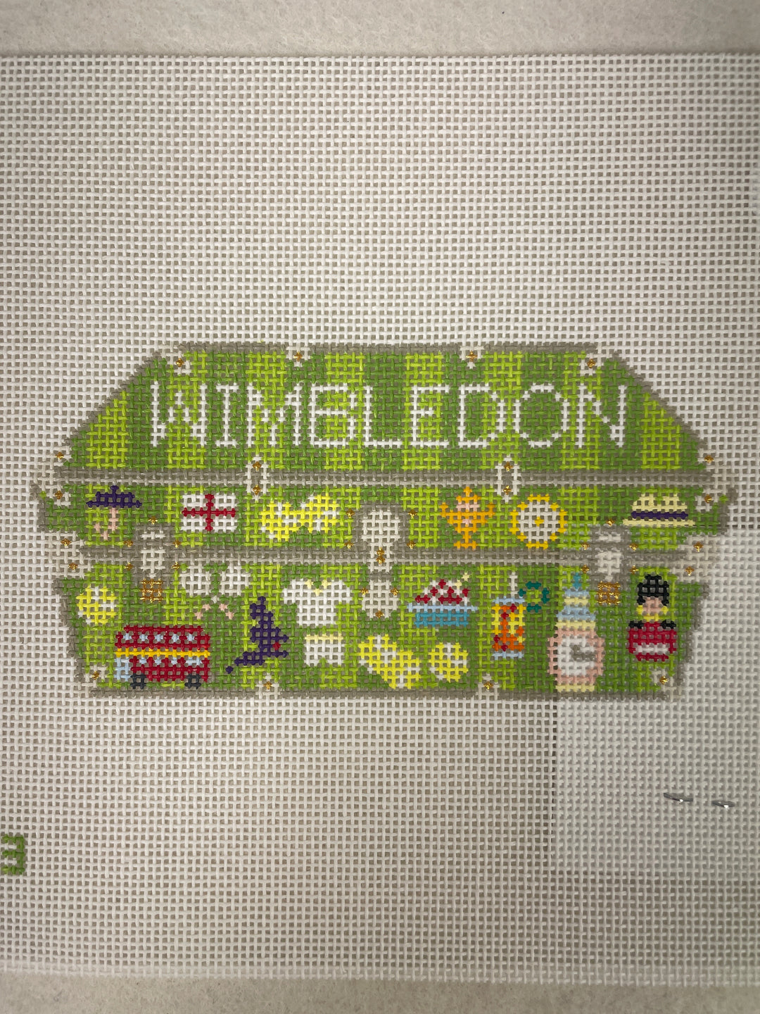 Jennifer Hall Needlepoint 023 Trunk Series- Wimbledon